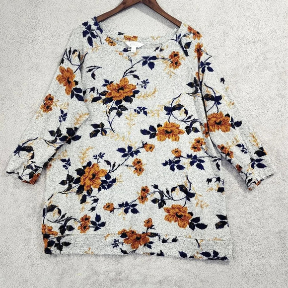 Market & Spruce Tops - Market & Spruce Floral Print Pullover Knit Top Size 2X